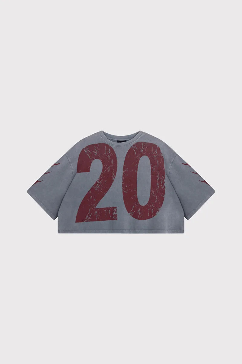 Knitted T-Shirt van ALIX The Label, kleur Light Grey