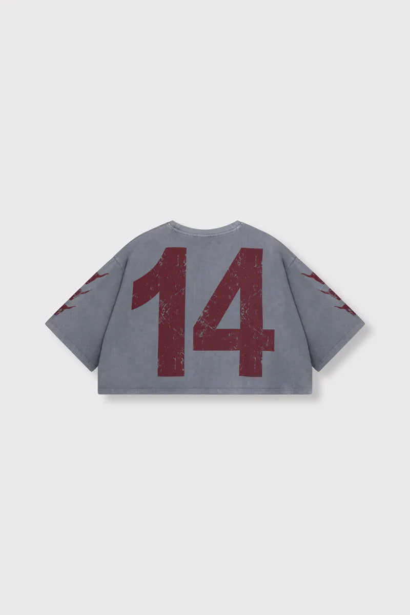 Knitted T-Shirt van ALIX The Label, kleur Light Grey