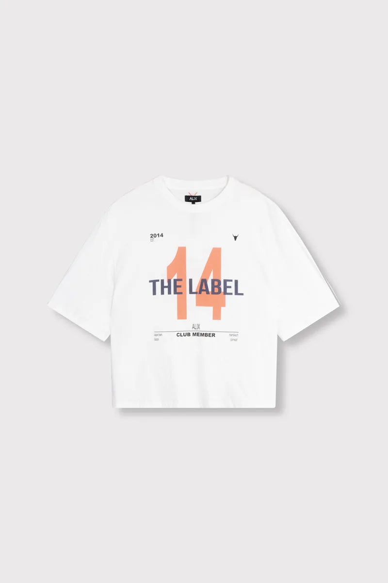 Ladies Knitted 14 The Label T-Shirt van ALIX The Label, kleur Soft White