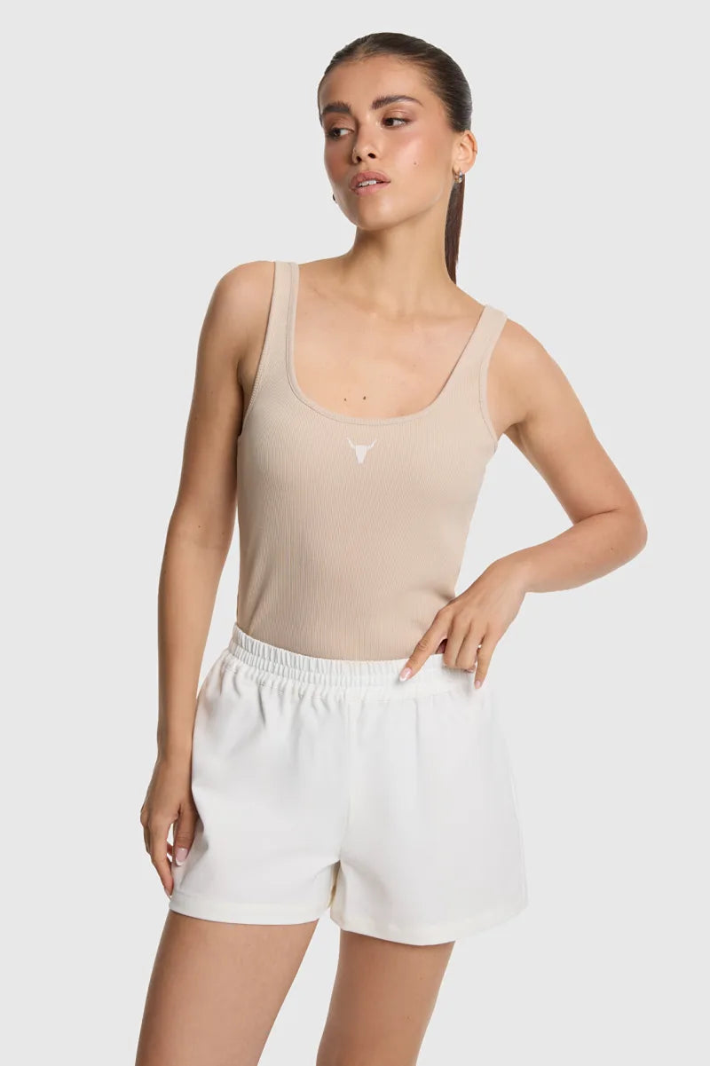Ladies Knitted Tank Top van ALIX The Label, kleur Sand
