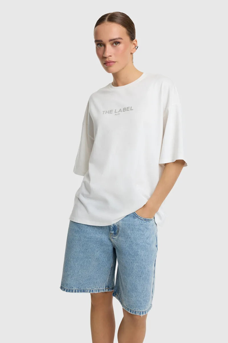 Ladies Knitted The Label T-Shirt van ALIX The Label, kleur Soft White