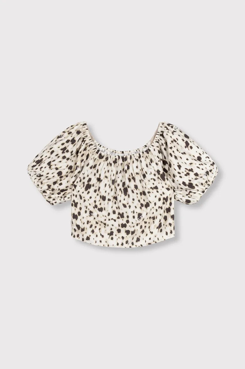 Ladies Woven Animal Balloon Top van ALIX The Label, kleur Animal