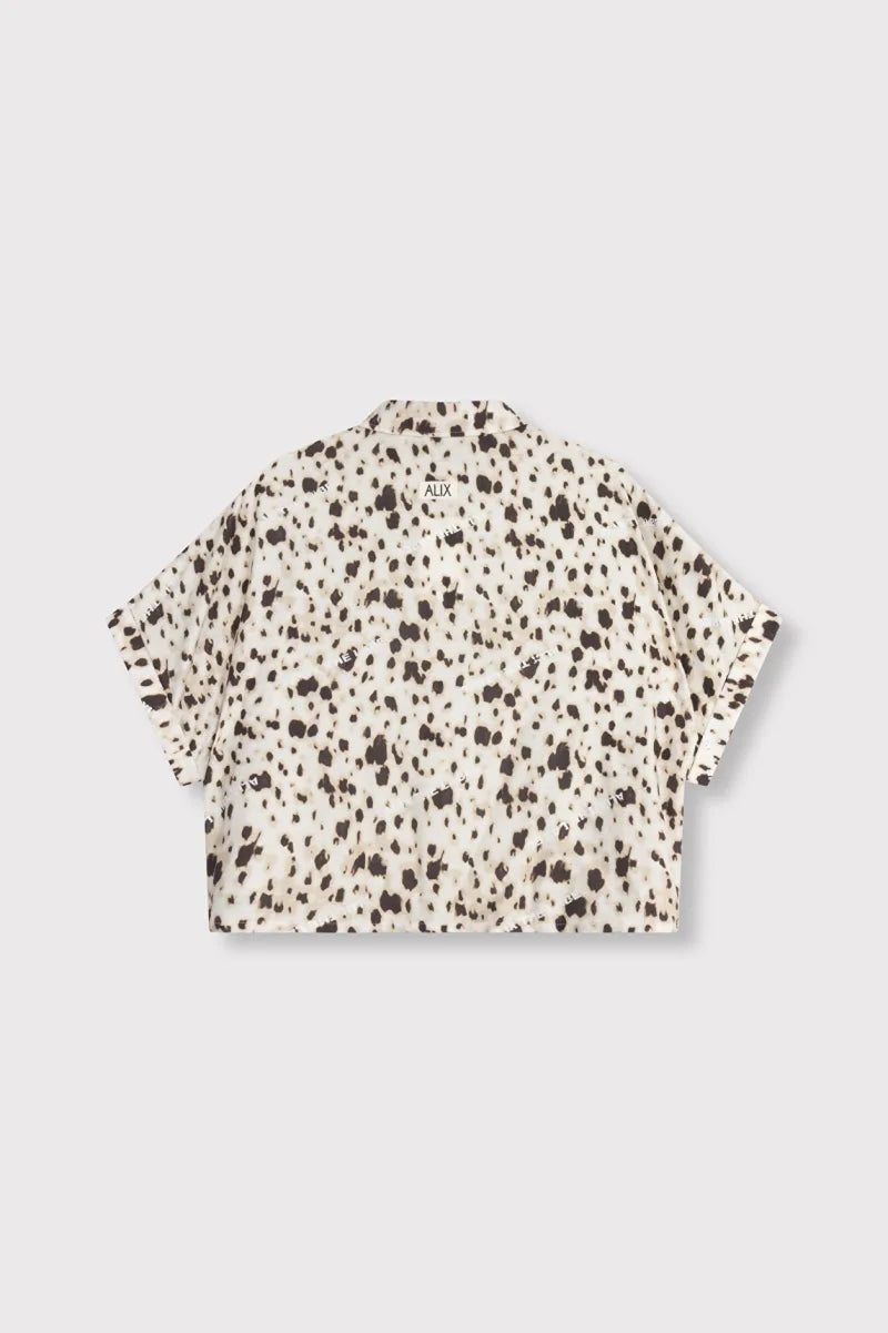 Ladies Woven Animal Oversized Blouse van ALIX The Label, kleur Animal