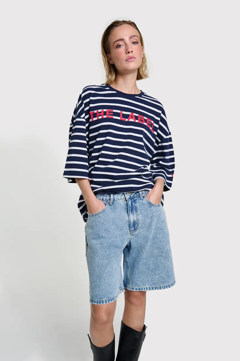 Ladies Woven Jort Denim Pants van ALIX The Label, kleur Light  Blue Denim