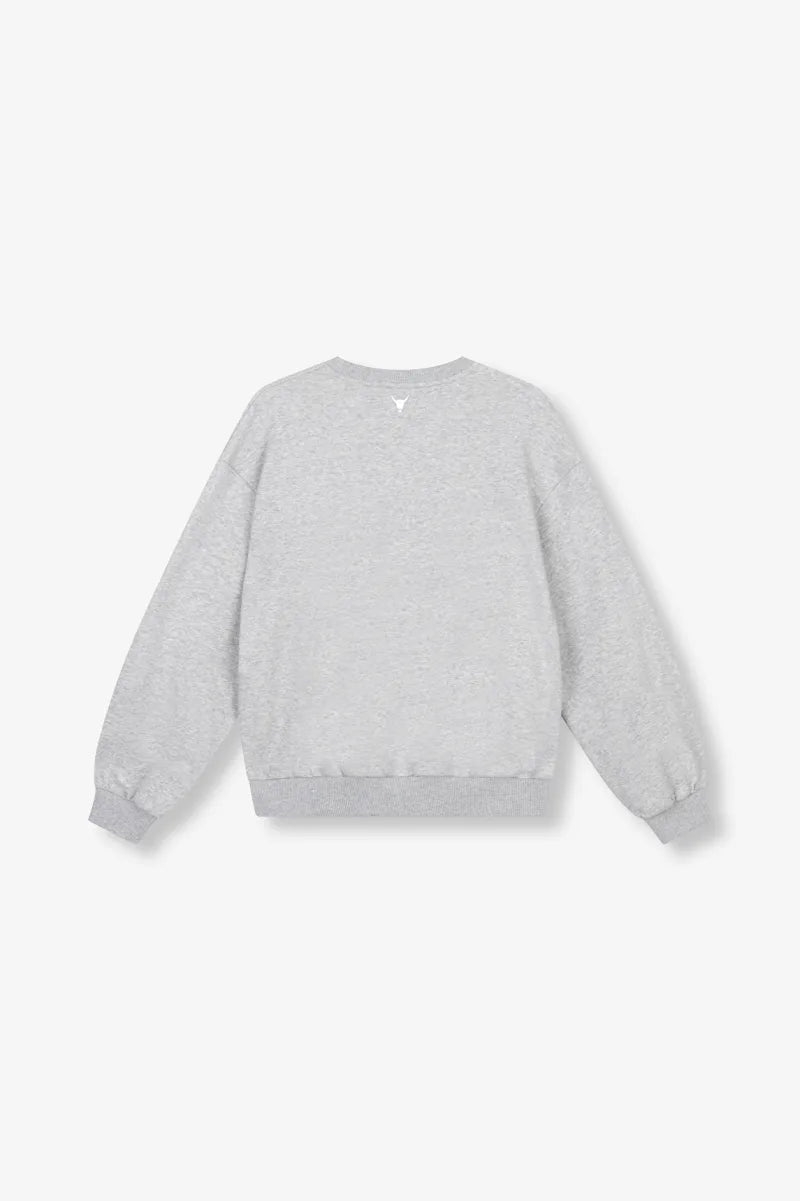 Logo Sweater van ALIX The Label, kleur Soft Grey Melange