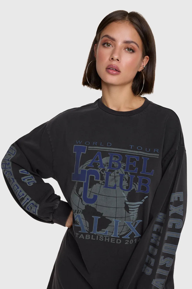 Longsleeve T-Shirt van ALIX The Label, kleur Charcoal Grey