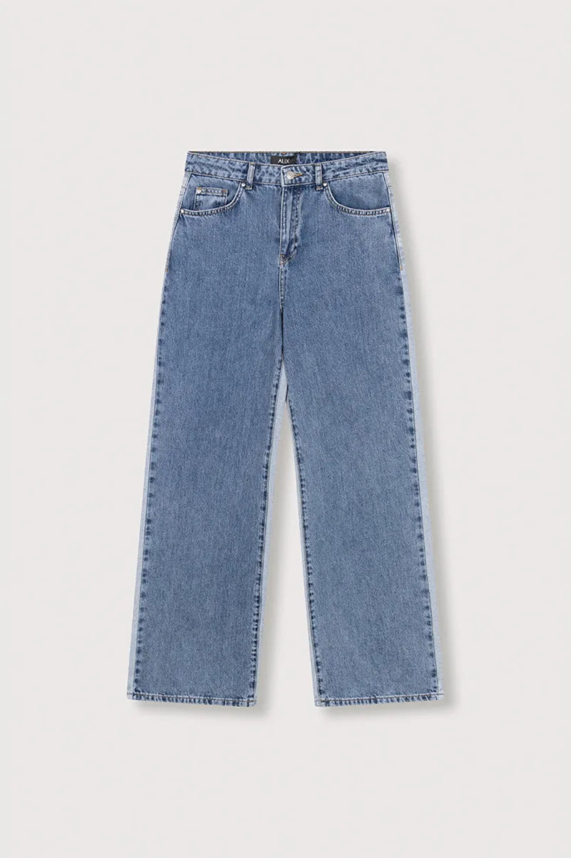 Mix Denim Pants van ALIX The Label, kleur Light Blue Denim