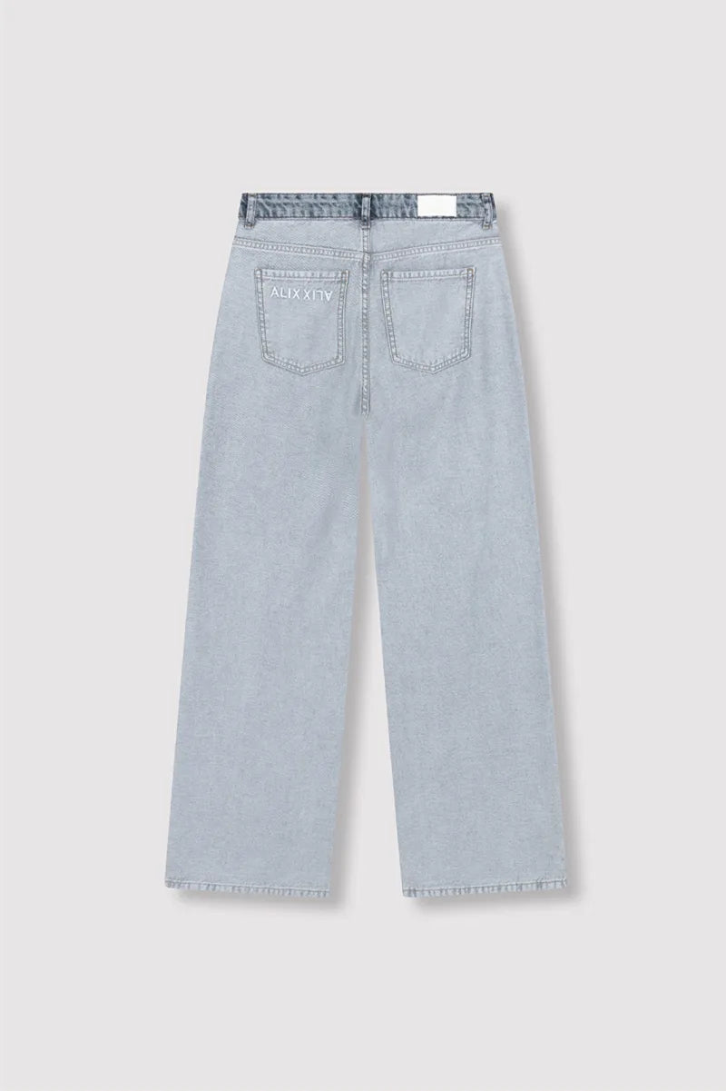 Mix Denim Pants van ALIX The Label, kleur Light Blue Denim
