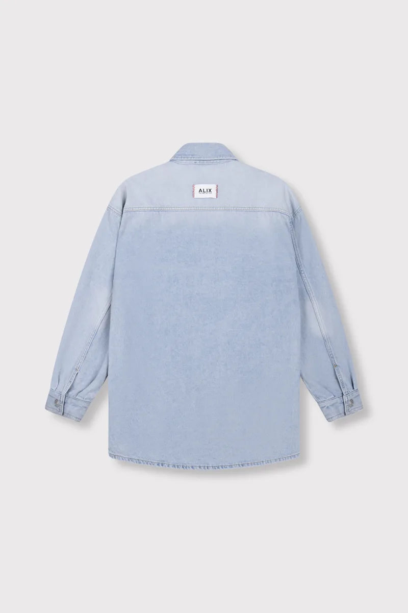 Oversized Blouse van ALIX The Label, kleur Light Blue Denim
