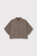 Oversized Crinkle Blouse van ALIX The Label, kleur Taupe