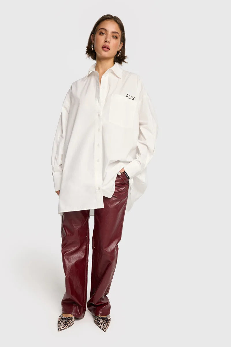 Oversized Poplin Blouse van ALIX The Label, kleur Soft White