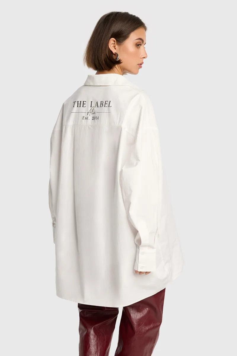Oversized Poplin Blouse van ALIX The Label, kleur Soft White