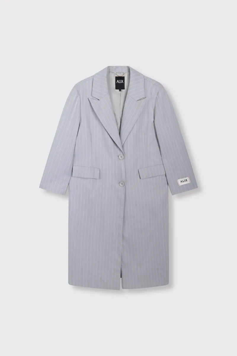 Pinstripe Coat van ALIX The Label, kleur Light Grey
