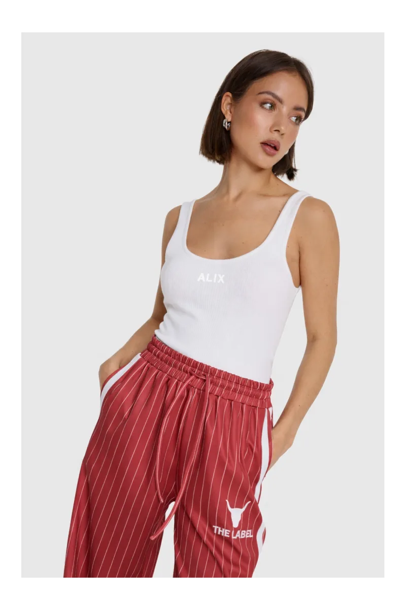 Rib Tanktop van ALIX The Label, kleur Soft White
