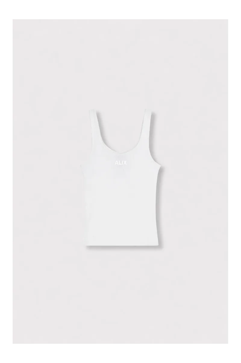 Rib Tanktop van ALIX The Label, kleur Soft White