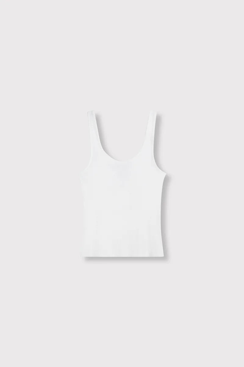 Rib Tanktop van ALIX The Label, kleur Soft White
