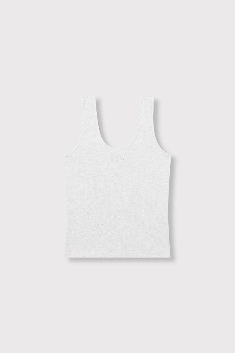 Rib Tanktop van ALIX The Label, kleur Light Grey Melange