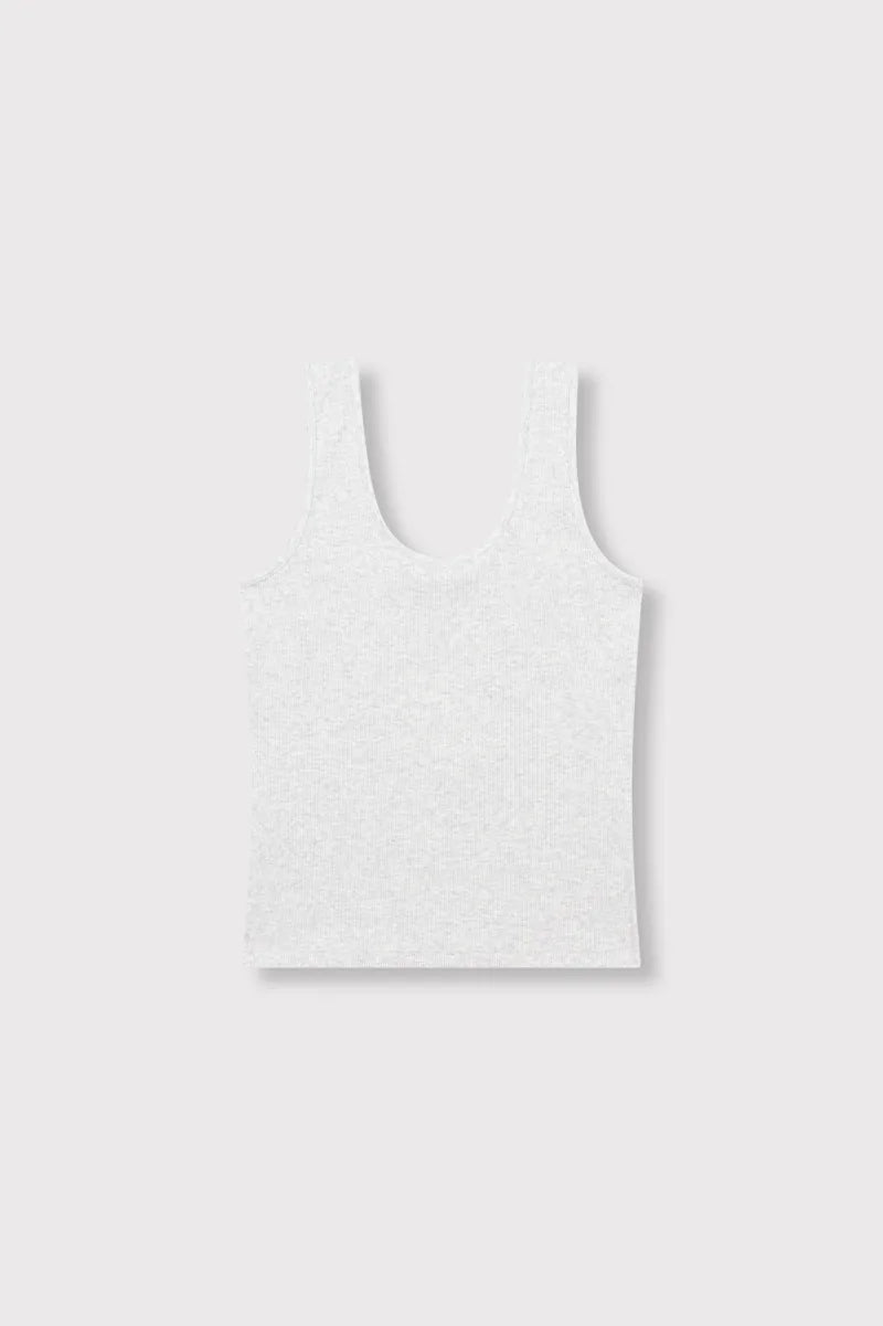 Rib Tanktop van ALIX The Label, kleur Light Grey Melange