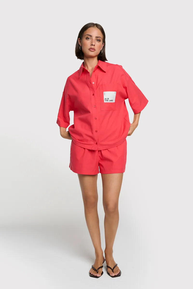 Sporty Shorts van ALIX The Label, kleur Light Red