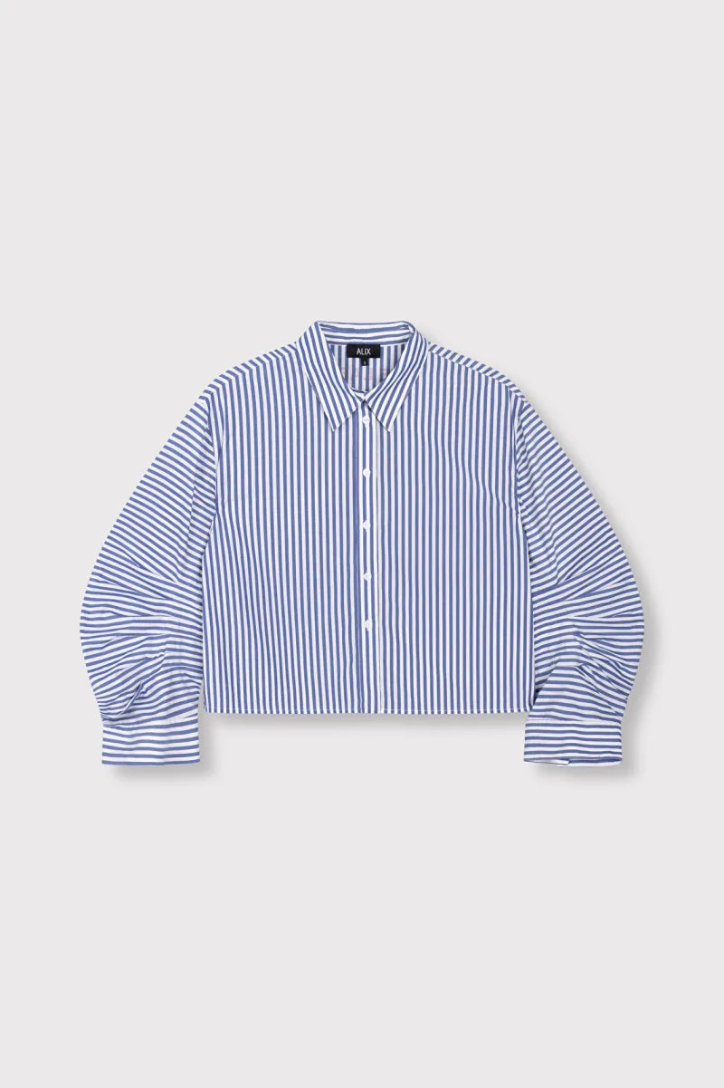 Striped Blouse van ALIX The Label, kleur Royal Blue