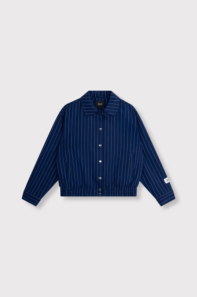 Striped Bomber van ALIX The Label, kleur Night Blue