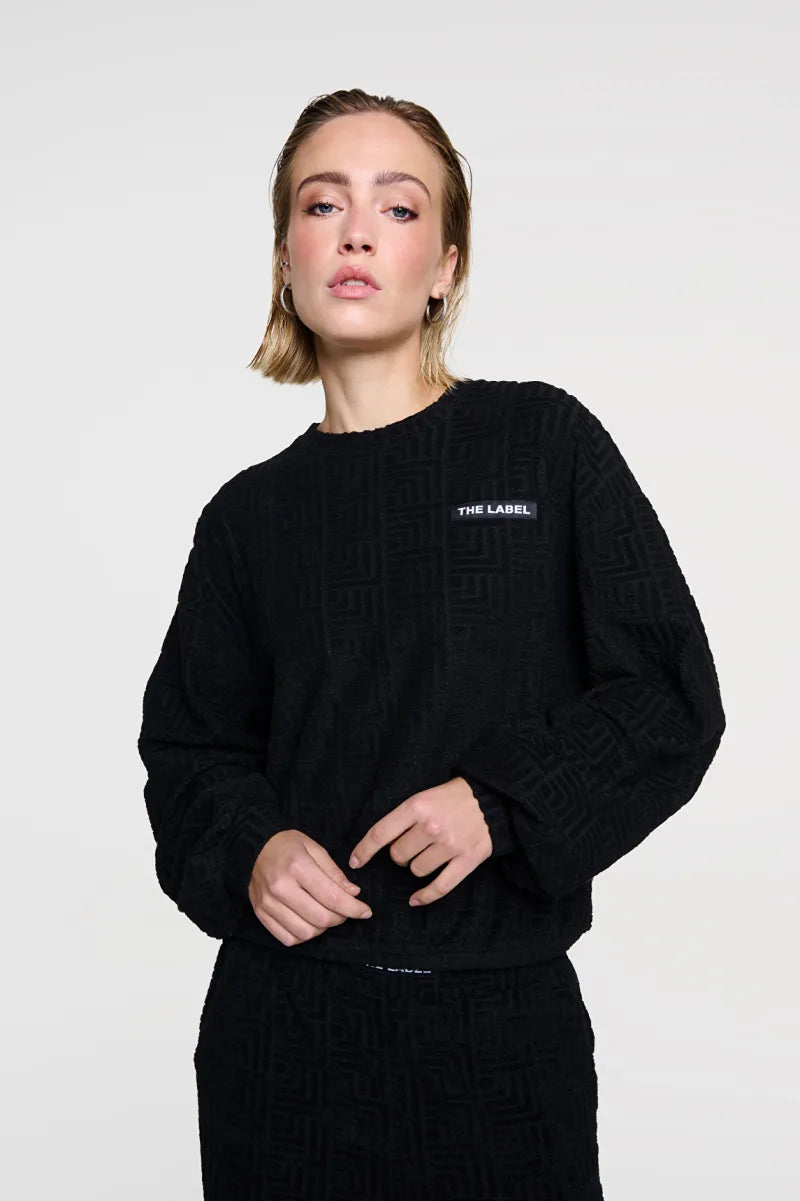 Terry Sweater van ALIX The Label, kleur Black