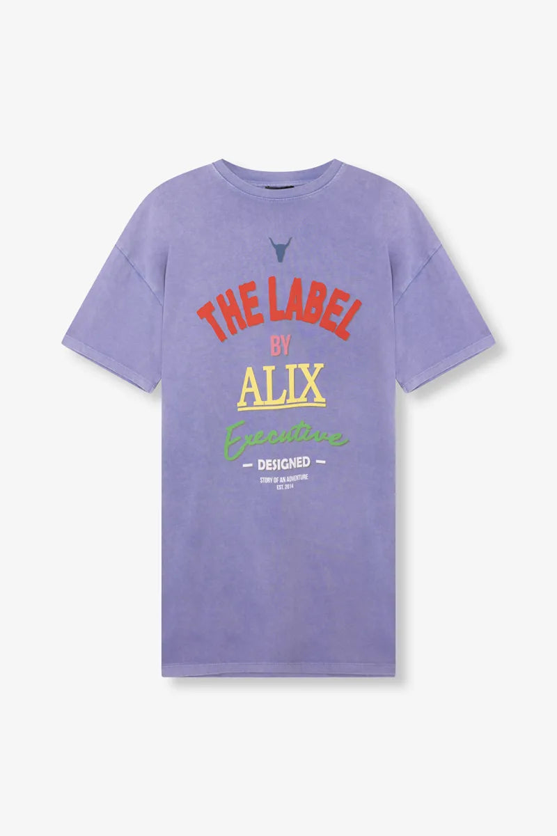 The Label T-Shirt Dress van ALIX The Label, kleur Lavender