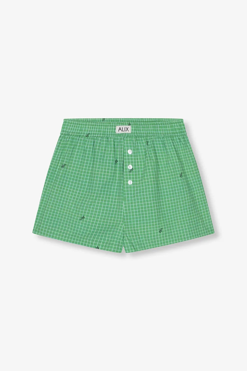 Woven Check Poplin Short van ALIX The Label, kleur Bright Green