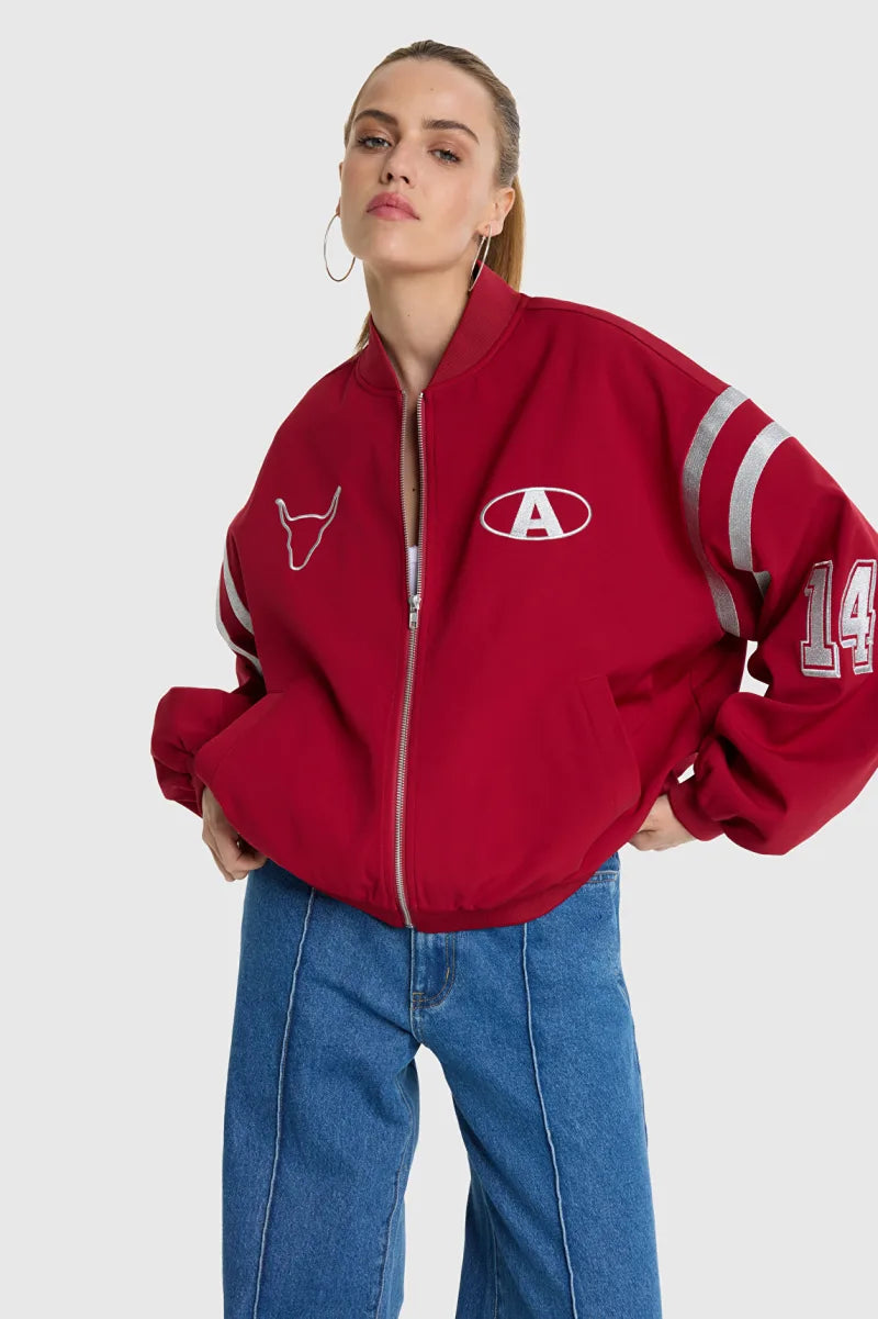 Woven Tape Jacket van ALIX The Label, kleur Bordeaux