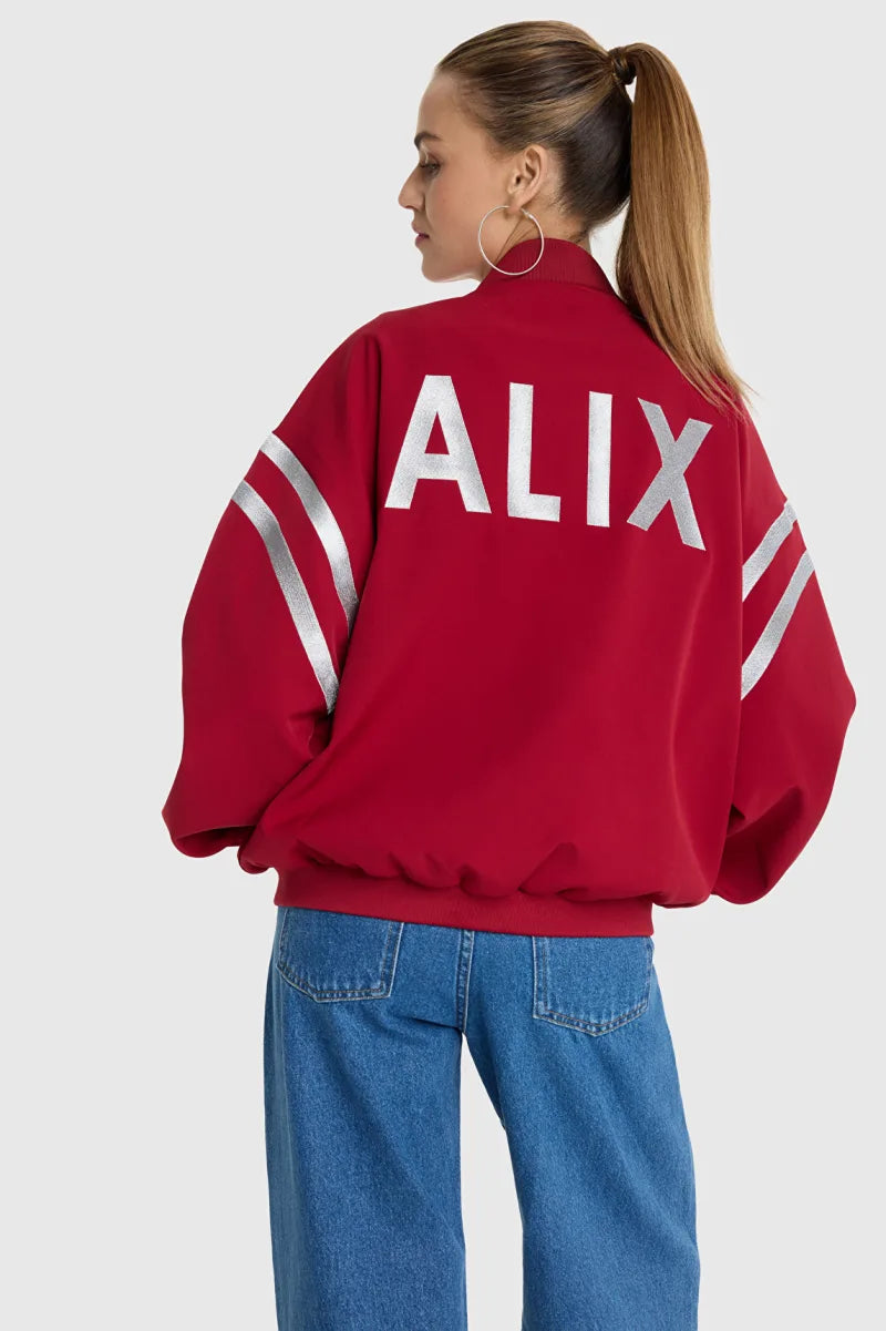 Woven Tape Jacket van ALIX The Label, kleur Bordeaux