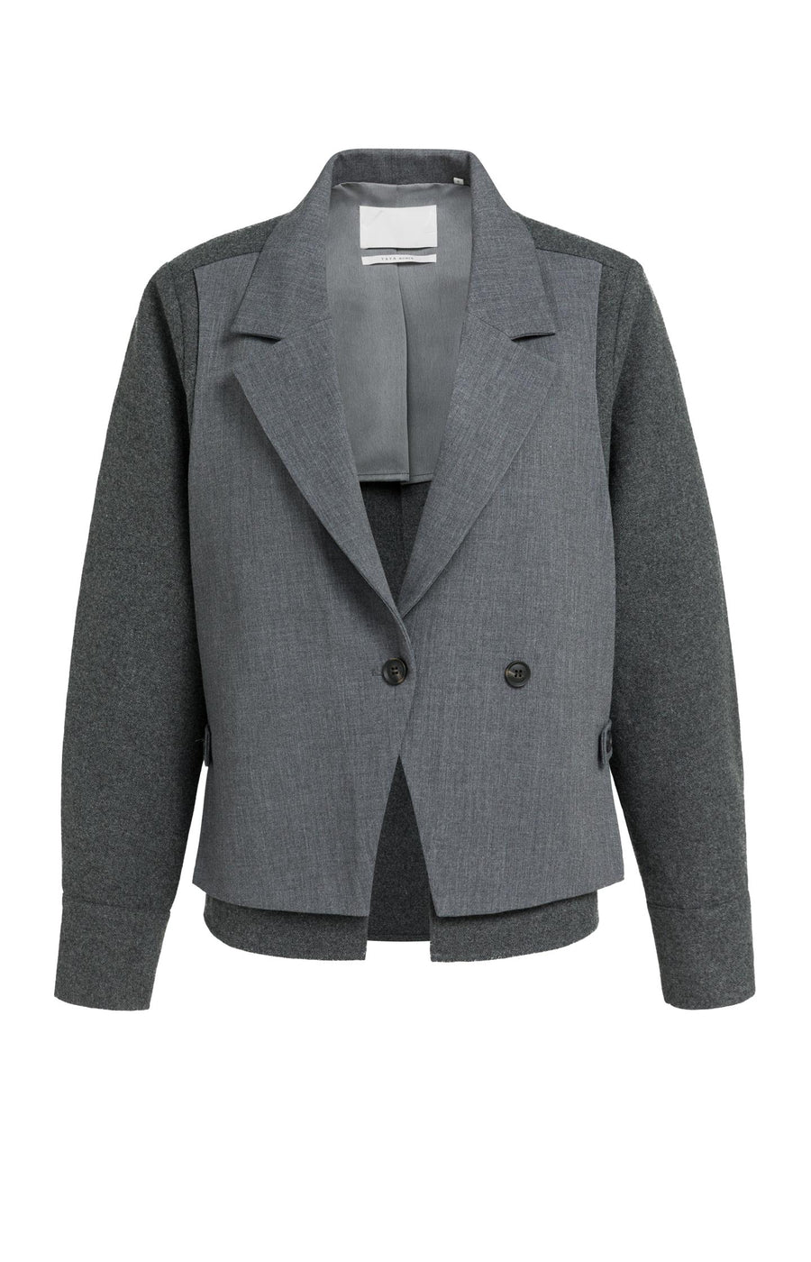 Blazer Met Contrasterende Stof En Losse Pasvorm van YAYA, kleur Anthracite Melange