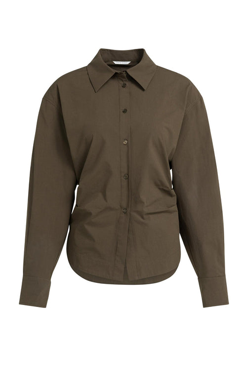 Blouse Met Tailleaccent En Plooidetail van YAYA, kleur Slate Black Brown