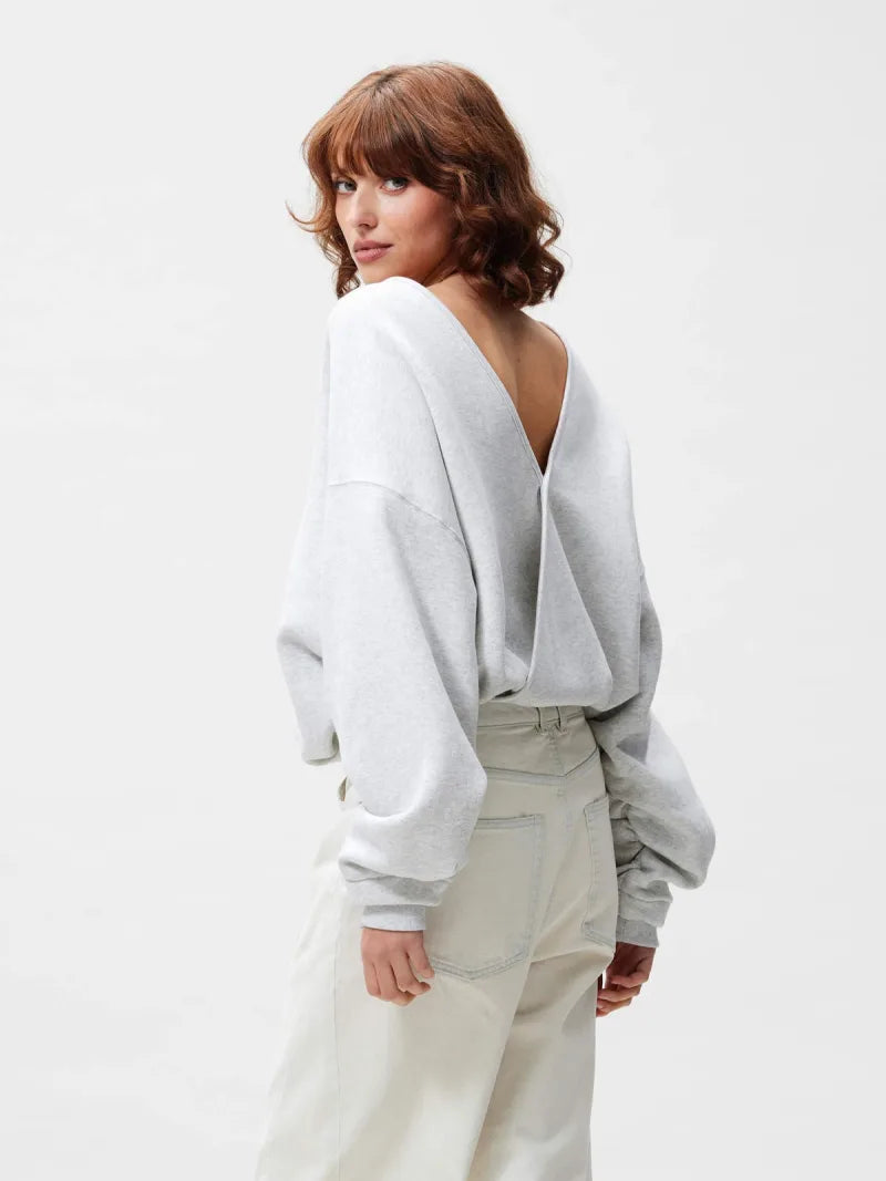 Back Detailed Sweater van Catwalk Junkie, kleur Light Grey Melange