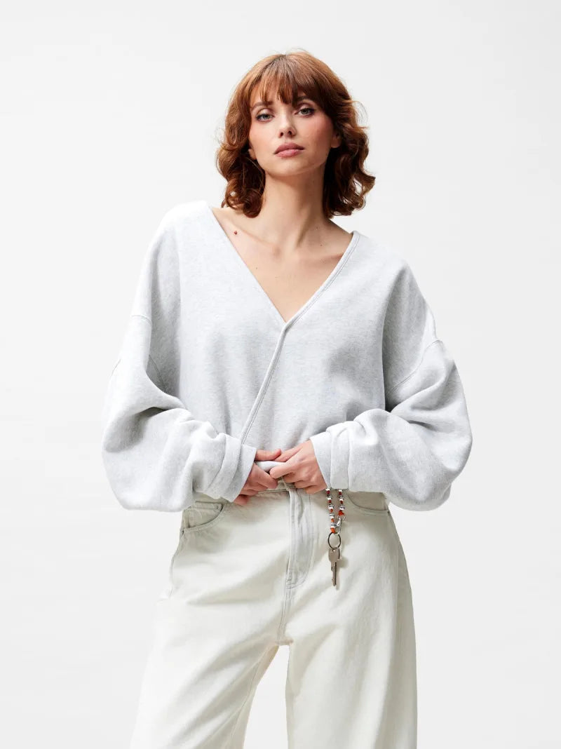 Back Detailed Sweater van Catwalk Junkie, kleur Light Grey Melange