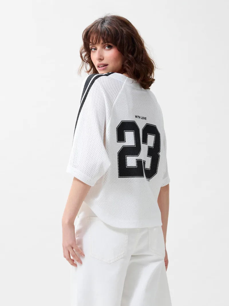 Baseball Jersey van Catwalk Junkie, kleur Off White