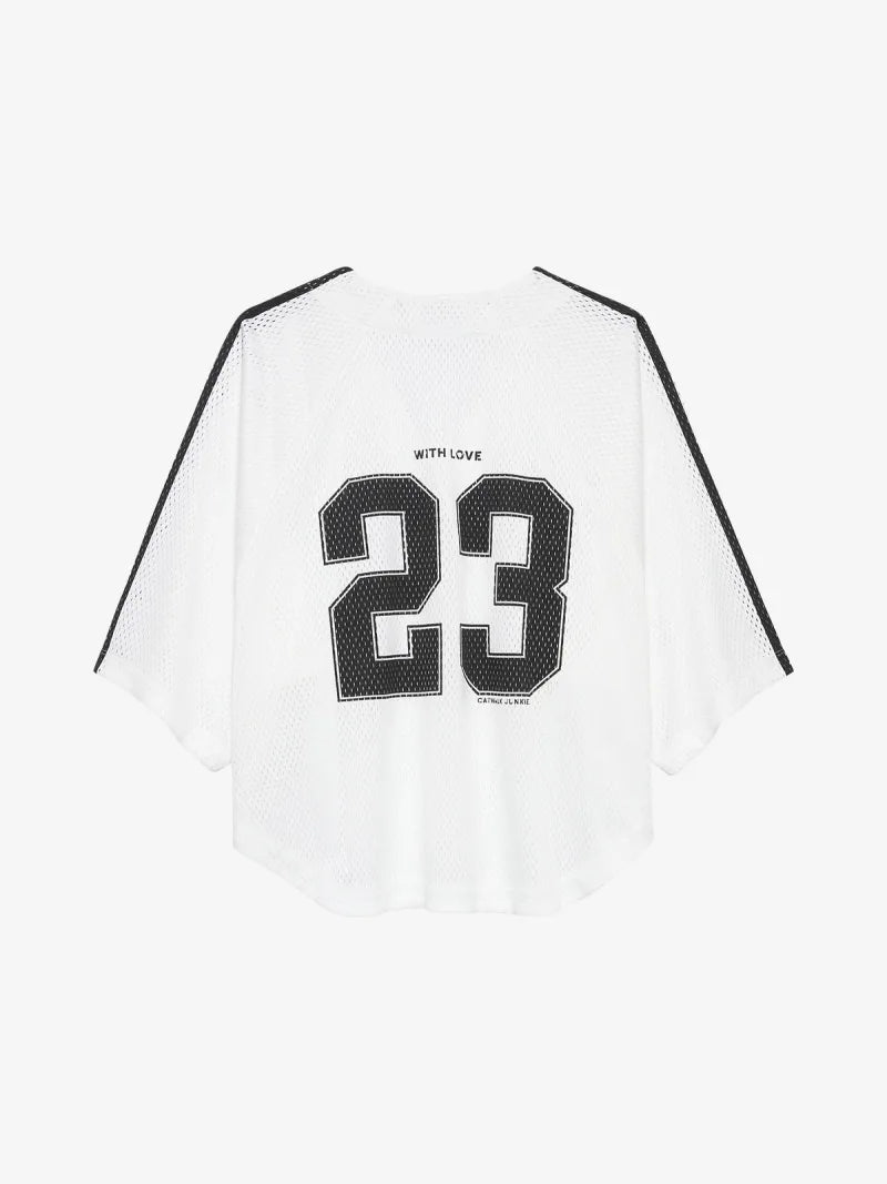 Baseball Jersey van Catwalk Junkie, kleur Off White