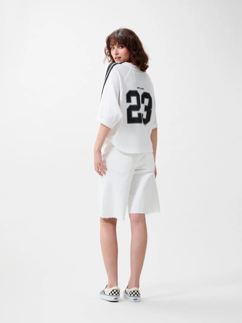 Baseball Jersey van Catwalk Junkie, kleur Off White