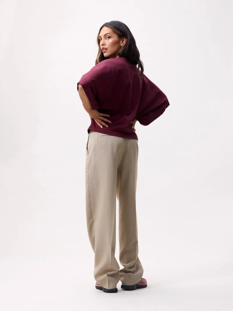 Batsleeve Tshirt van Catwalk Junkie, kleur Merlot