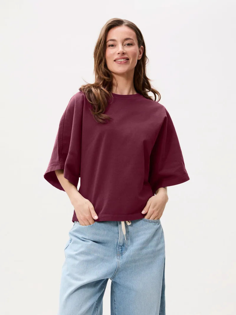Batsleeve Tshirt van Catwalk Junkie, kleur Merlot