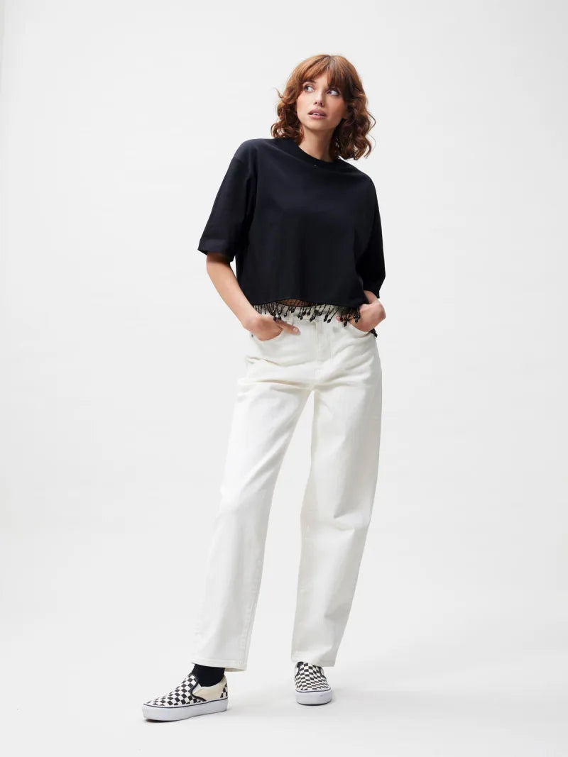 Beaded Fringed Tshirt van Catwalk Junkie, kleur Black