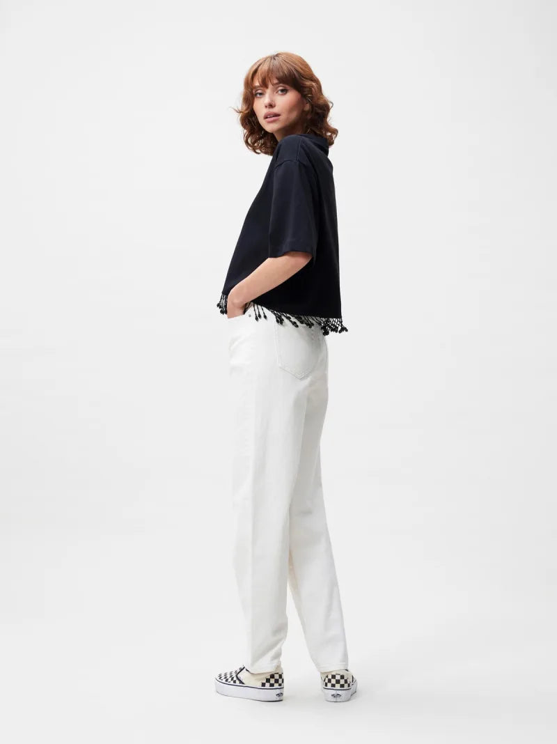 Beaded Fringed Tshirt van Catwalk Junkie, kleur Black