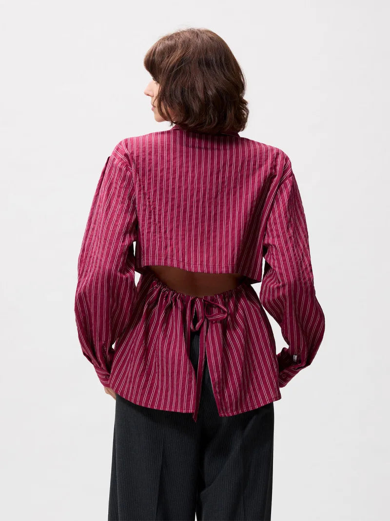 Blouse With Open Back van Catwalk Junkie, kleur Berry