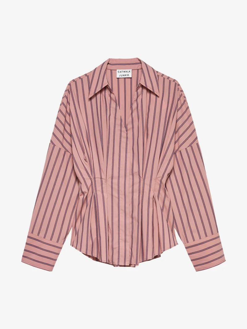 Blouse With Waist Pleats van Catwalk Junkie, kleur Pink Sky