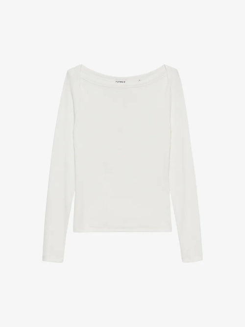 Boatneck Rib Long Sleeve van Catwalk Junkie, kleur Off White