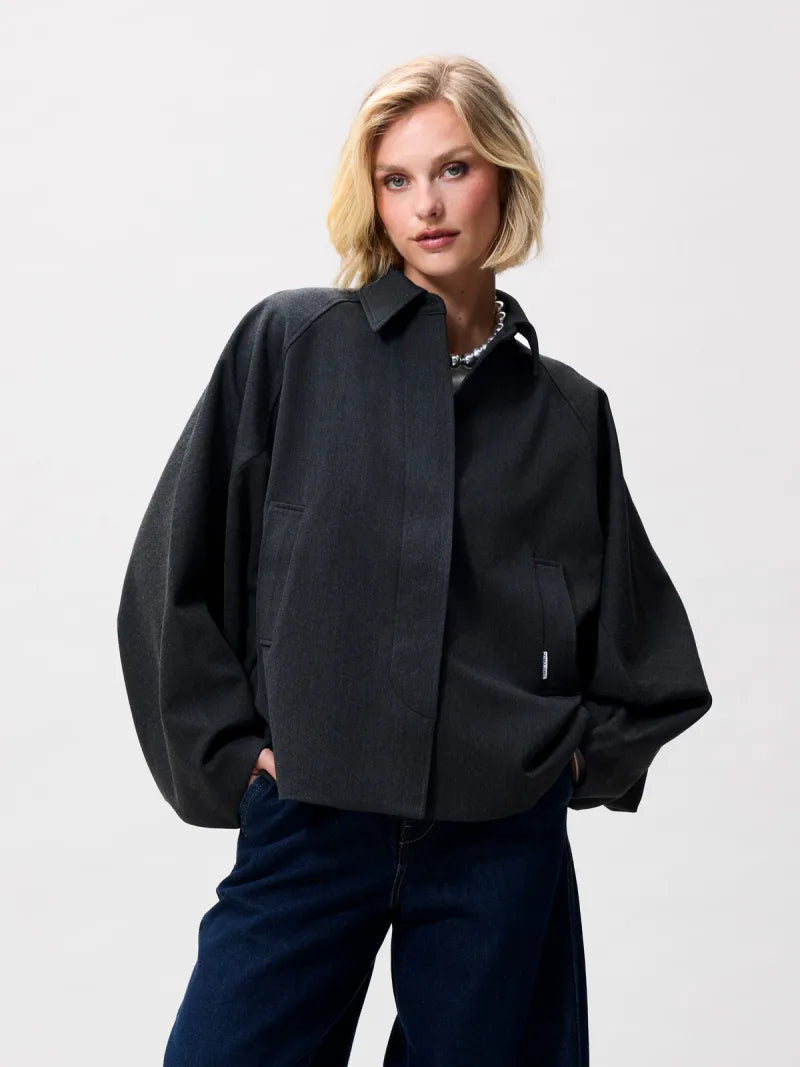 Cape Jacket van Catwalk Junkie, kleur Dark Grey Melange