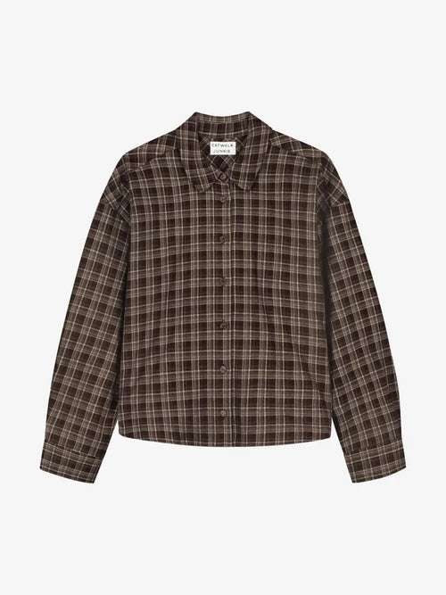Check Blouse van Catwalk Junkie, kleur Brown