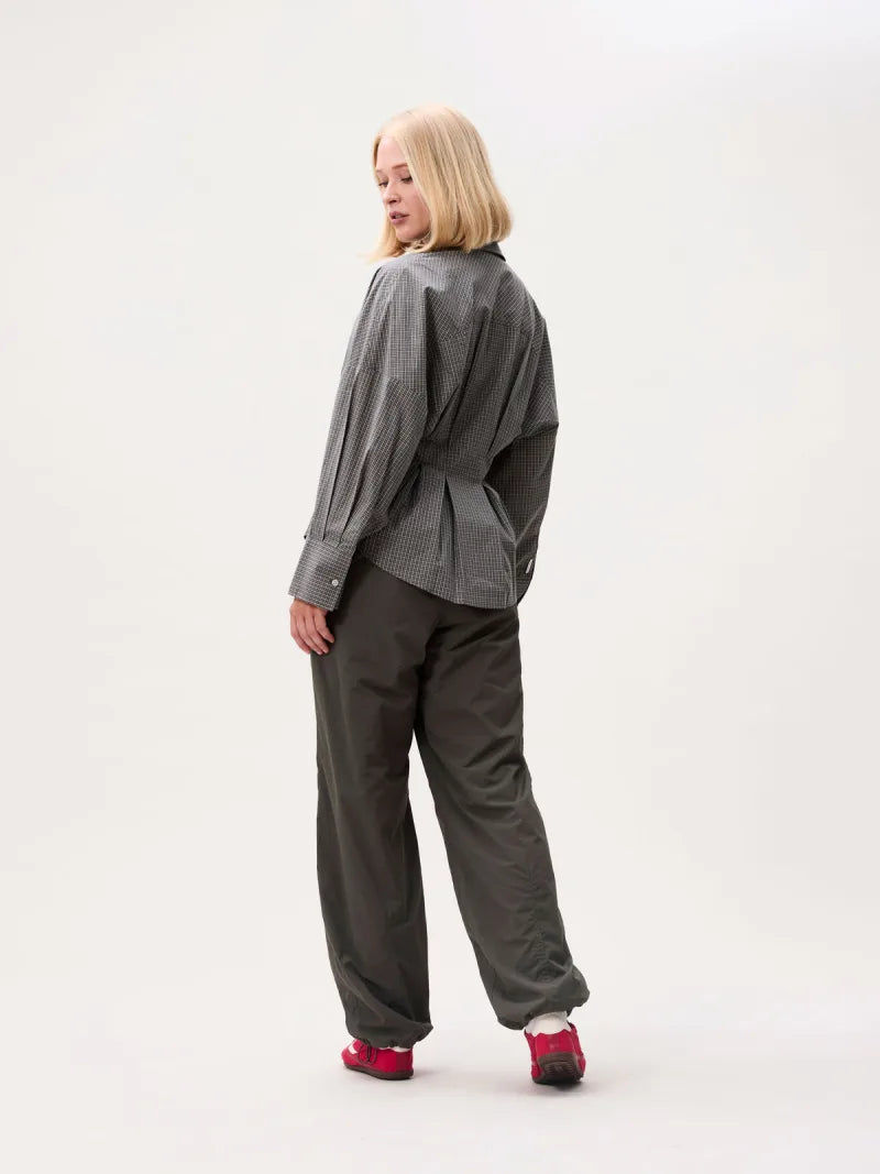 Check Blouse With Waist Pleats van Catwalk Junkie, kleur Dark Green