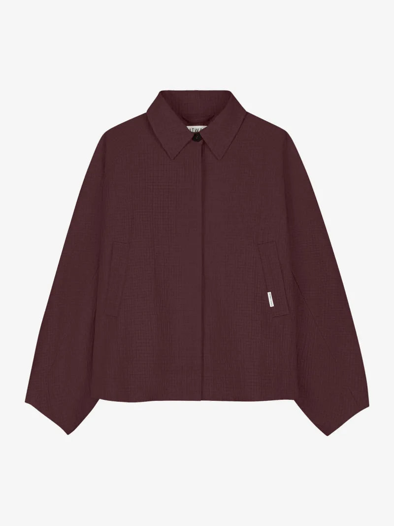 Check Cape Jacket van Catwalk Junkie, kleur Plum