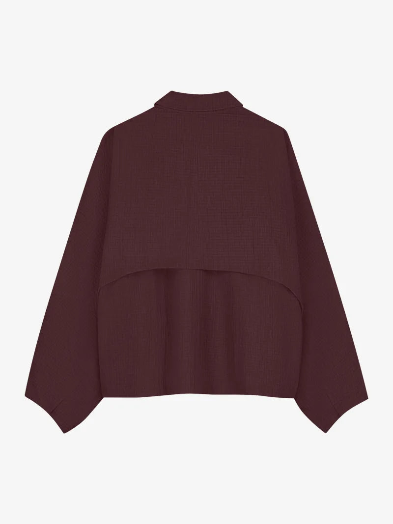 Check Cape Jacket van Catwalk Junkie, kleur Plum