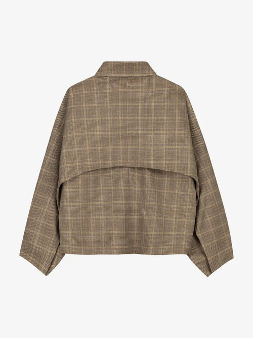Check Cape Jacket van Catwalk Junkie, kleur Caramel